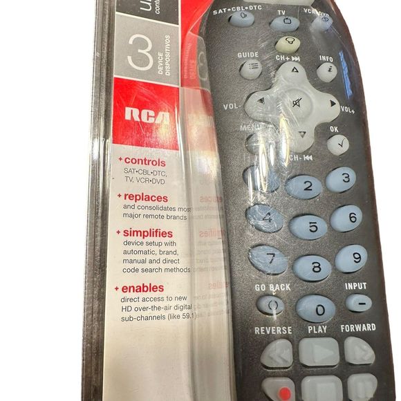 NEW RCA UNIVERSAL REMOTE CONTROL 3 Devices RCR312WR Backlit Keypad Date 1246EW - Picture 7 of 9